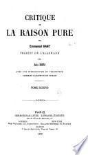 Critique de la raison pure par Emmanuel Kant