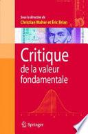 Critique de la valeur fondamentale