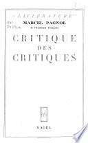 Critique des critiques