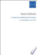 Critique des métaphysiques du propre