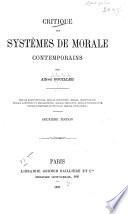 Critique des systèmes de morale contemporains