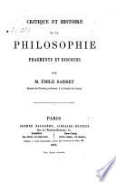Critique et histoire de la philosophie