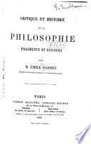 Critique et histoire de la philosophie