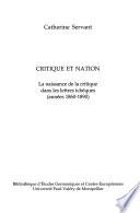 Critique et nation