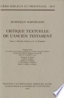 Critique textuelle de l'Ancien Testament