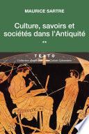 Culture, savoirs et sociétés dans l’Antiquité