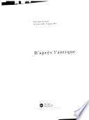 D'après l'antique