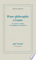D'une philosophie à l'autre