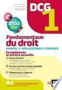 DCG 1 - Fondamentaux du droit - Manuel et applications édition 2021