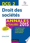 DCG 2 - Droit des sociétés 2015