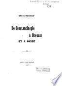 De Constantinople à Brousse et à Nicée