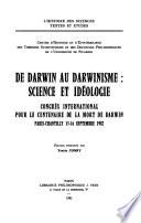 De Darwin au darwinisme