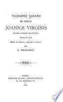 De gestis Joannæ Virginis, Franciæ egregiæ bellatricis