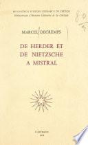 De Herder et de Nietzsche à Mistral