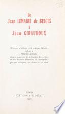 De Jean Lemaire de Belges à Jean Giraudoux