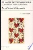 De l'acte autobiographique