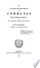 De l'affranchissement des communes dans le Nord de la France