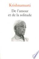 De l'amour et de la solitude