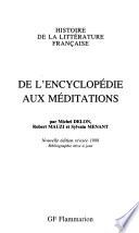 De l'encyclopédie aux méditations