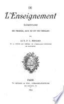 De l'enseignement élémentaire en France aux XIe et XIIe siècles