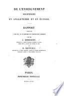 De l'enseignement secondaire en Angleterre et en Écosse