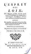 De l'esprit des loix ...