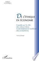 De l'éthique en économie