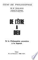 De l'être à Dieu