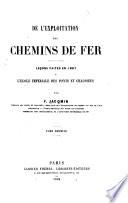 De l'exploitation des chemins de fer