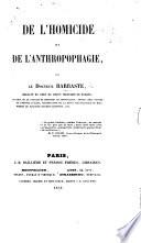 De l'homicide et de l'anthropophagie