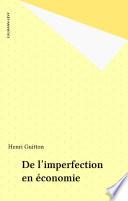 De l'imperfection en économie