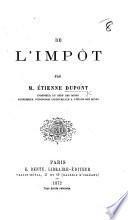 De l'Impôt, etc