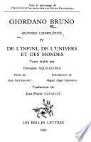De L'Infini, de l'univers et des mondes