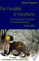 De l'oralité à l'écriture