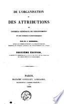 De l'organisation et des attributions des conseils généraux de département et des conseils d'arrondissement
