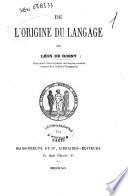 De l'origine du langage par Léon de Rosny