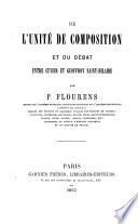 De l'unité de composition et du débat entre Cuvier et Geoffroy Saint-Hilaire