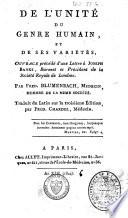 De l'unité du genre humain et de ses variétés