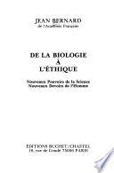 De la biologie à l'éthique