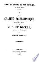 De la charité ecclésiastique