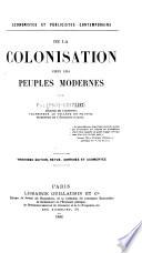 De la colonisation chez les peuples modernes