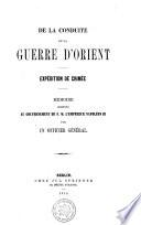 DE LA CONDUITE DE LA GUERRE D'ORIENT. EXPÉDITION DE CRIMÉE