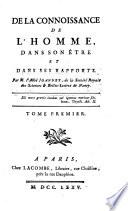 De La Connoissance De L'Homme, Dans Son Être Et Dans Ses Rapports