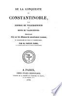 De la conqueste de Constantinoble