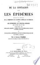 De la Contagion dans les épidémies. Analyse du rapport de la Commission de l'Académie Impériale de Médecine sur les épidémies de choléra-morbus des années 1854 et 1865, etc