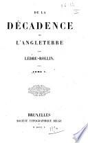 De la decadence de l'Angleterre par Ledru-Rollin