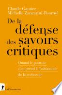 De la défense des savoirs critiques
