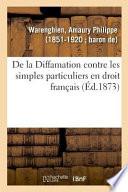 de la Diffamation Contre Les Simples Particuliers En Droit Français