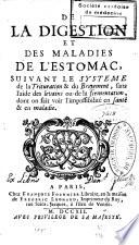 De la digestion et des maladies de l'estomac