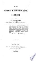 De la forme républicaine en France